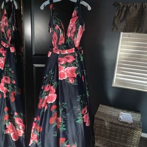 Long floral prom dress